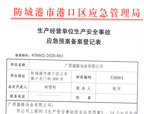 7790必发集团应急预案登记表公示